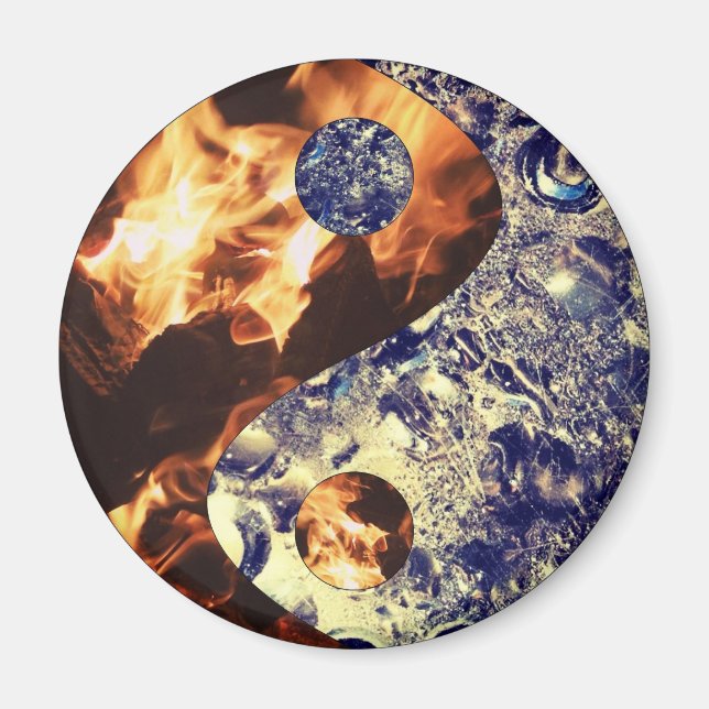 Fire & Ice Yin Yang Magnet (Front)