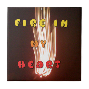 Fire in My Heart Art Print Ceramic Tile