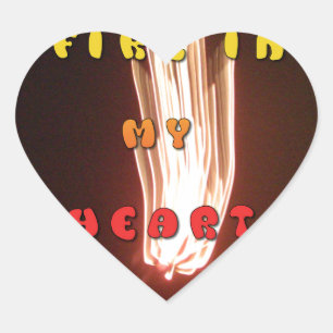 Fire in My Heart Art Print Heart Sticker