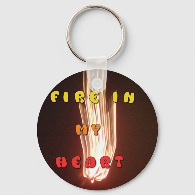 Fire in My Heart Art Print Key Ring (Front)