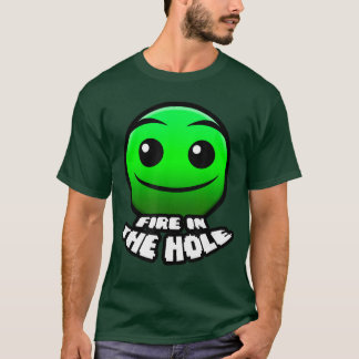 fire inhe HoleDash Video Game Geometry funny famil T-Shirt