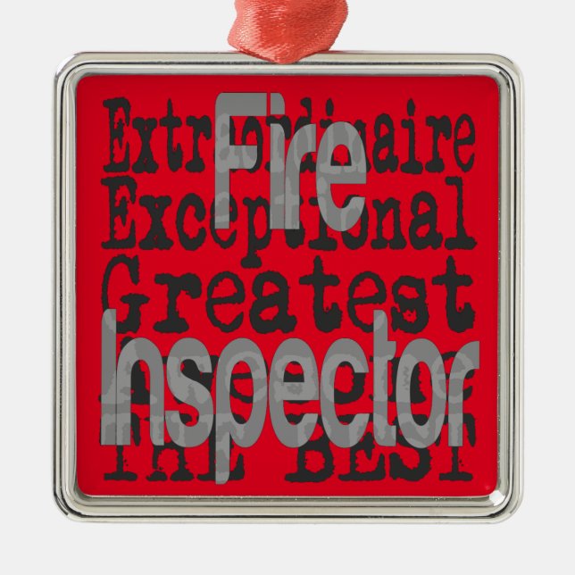 Fire Inspector Extraordinaire Metal Tree Decoration (Front)