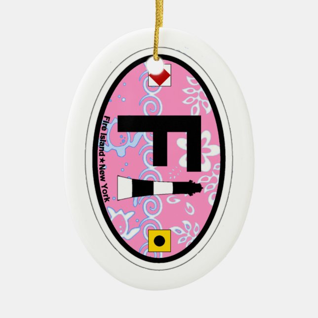 Fire Island. Ceramic Ornament (Front)