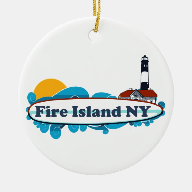 Fire Island. Ceramic Tree Decoration (Front)