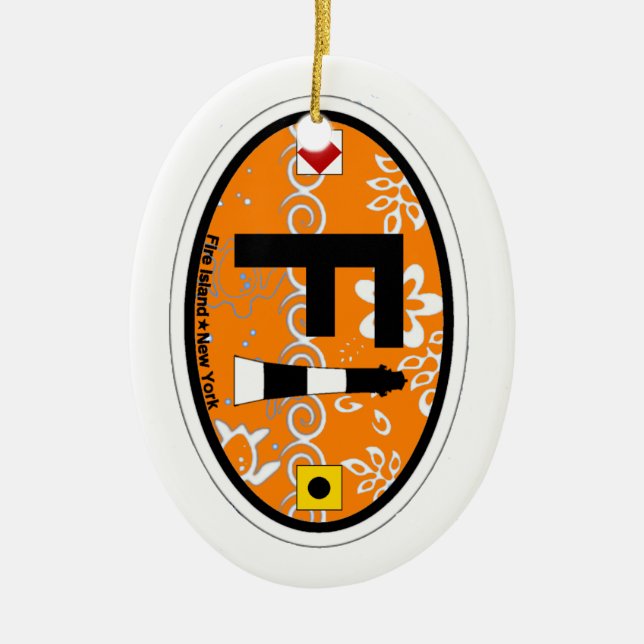 Fire Island. Ceramic Tree Decoration (Front)