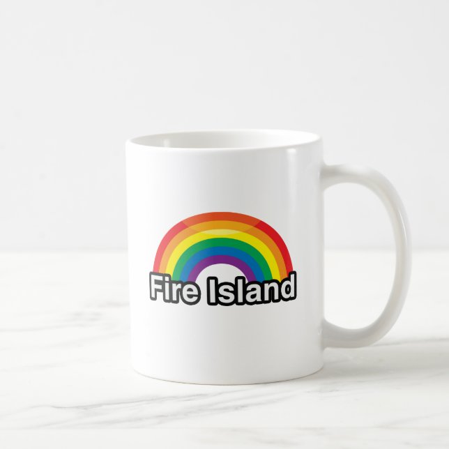 FIRE ISLAND LGBT PRIDE RAINBOW -.png Coffee Mug (Right)