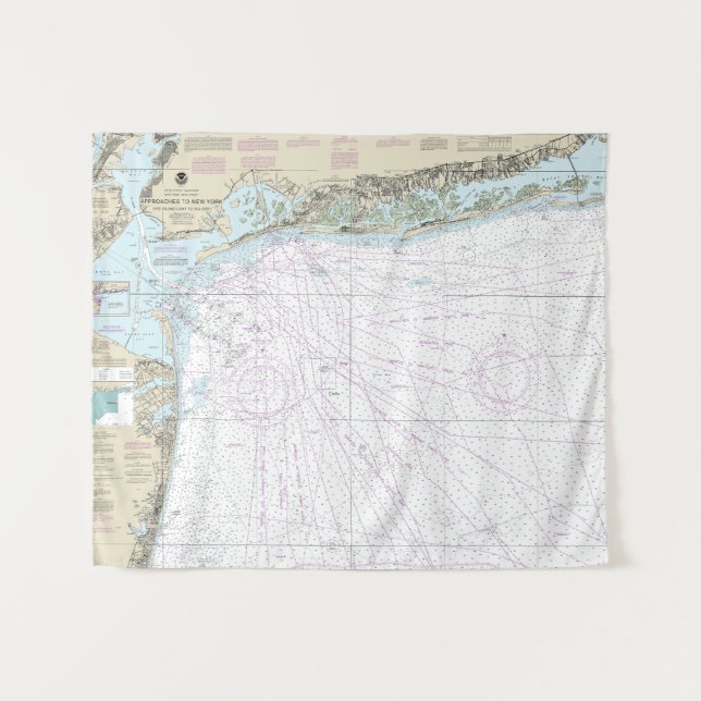 Fire Island Light to Sea Girt Nautical Chart 12326 Tapestry (Front (Horizontal))