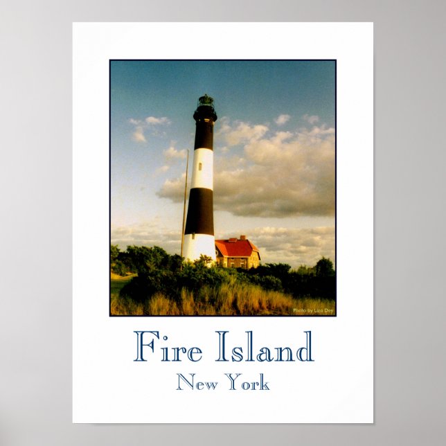 'Fire Island Lighthouse at Sunset' Poster (Front)