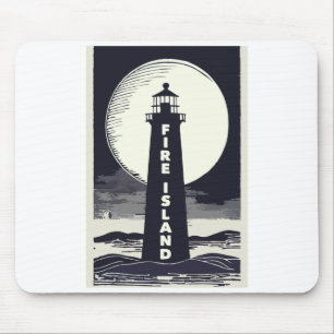 Fire Island Lighthouse New York Moon Mouse Pad