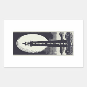 Fire Island Lighthouse New York Moon Rectangular Sticker