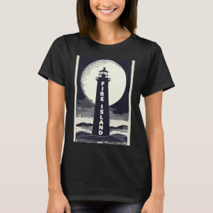 Fire Island Lighthouse New York Moon T-Shirt