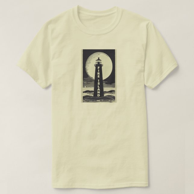 Fire Island Lighthouse New York Moon T-Shirt (Design Front)