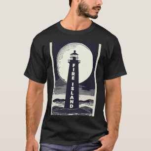 Fire Island Lighthouse New York Moon T-Shirt
