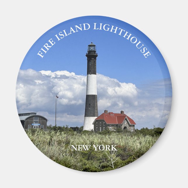 Fire Island Lighthouse New York Round Magnet  (Front)