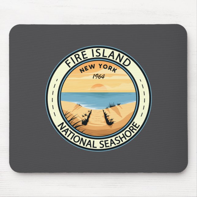Fire Island National Seashore New York Badge _2  Mouse Pad (Front)