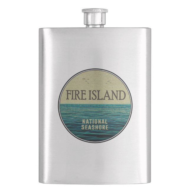 Fire Island National Seashore New York Ocean Birds Hip Flask (Front)