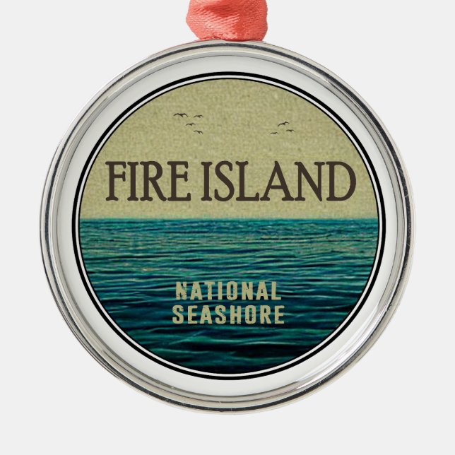Fire Island National Seashore New York Ocean Birds Metal Ornament (Front)