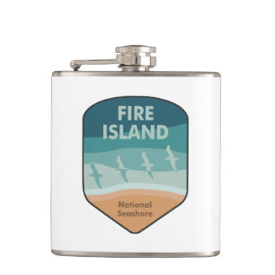 Fire Island National Seashore New York Seagulls Hip Flask