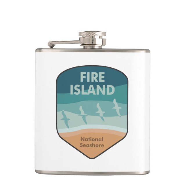 Fire Island National Seashore New York Seagulls Hip Flask (Front)