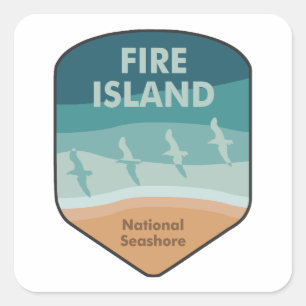 Fire Island National Seashore New York Seagulls Square Sticker