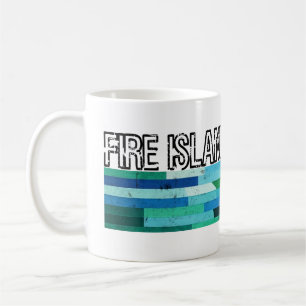 Fire Island NY blue green abstract vintage design  Coffee Mug
