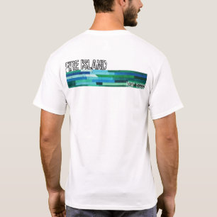 Fire Island NY blue green abstract vintage design T-Shirt