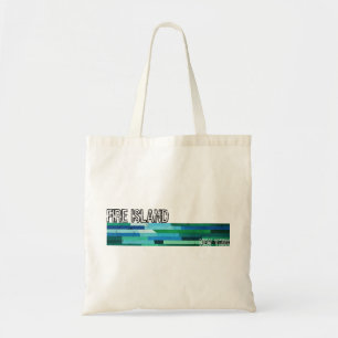 Fire Island NY blue green abstract vintage design Tote Bag