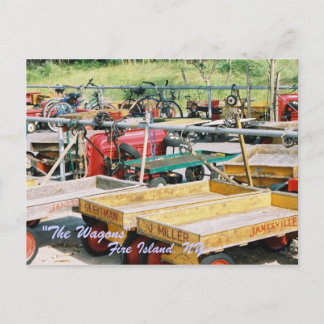 FIRE ISLAND, NY WAGON POSTCARD
