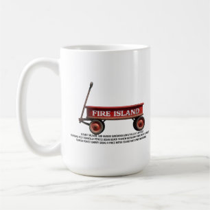 Fire Island retro red wagon beach summer vacation  Coffee Mug