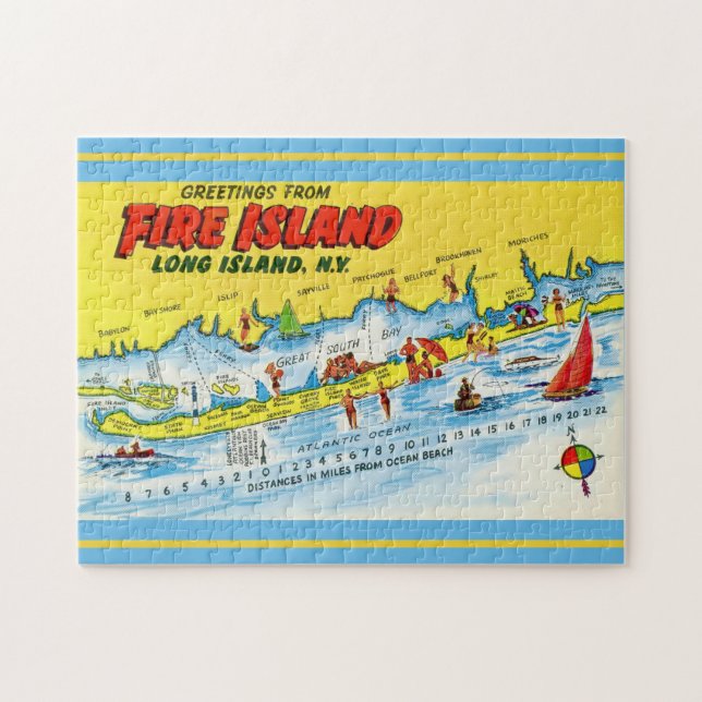 Fire Island Vintage Map  Jigsaw Puzzle (Horizontal)