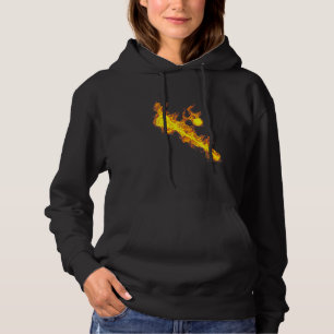 Fire Lacrosse Stick And Ball Flames Lacrosse Playe Hoodie