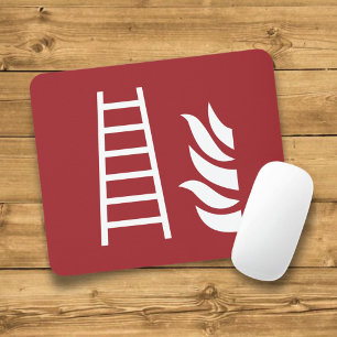 Fire Ladder Safety Sign Mouse Pad