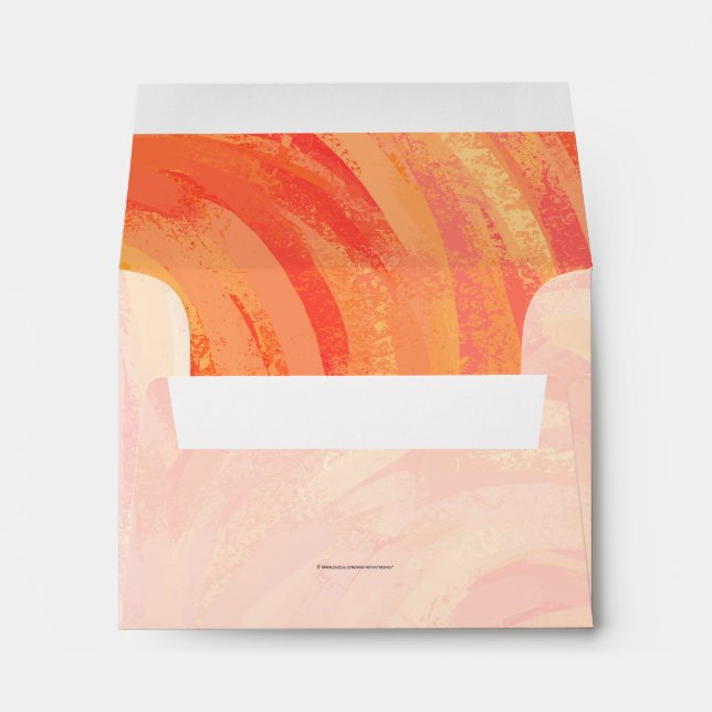 Fire Lake Orange and Black Monogram Envelopes (Back (Bottom))