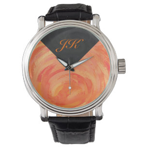 Fire Lake Orange and Black Monogram Watch