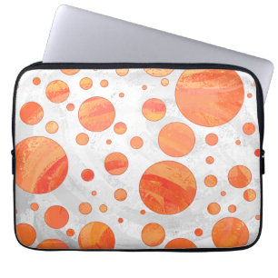 Fire Lake Orange Polka Dot Pattern Laptop Sleeve