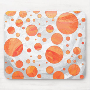 Fire Lake Orange Polka Dot Pattern Mouse Pad