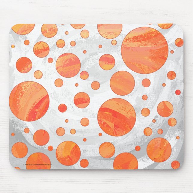 Fire Lake Orange Polka Dot Pattern Mouse Pad (Front)