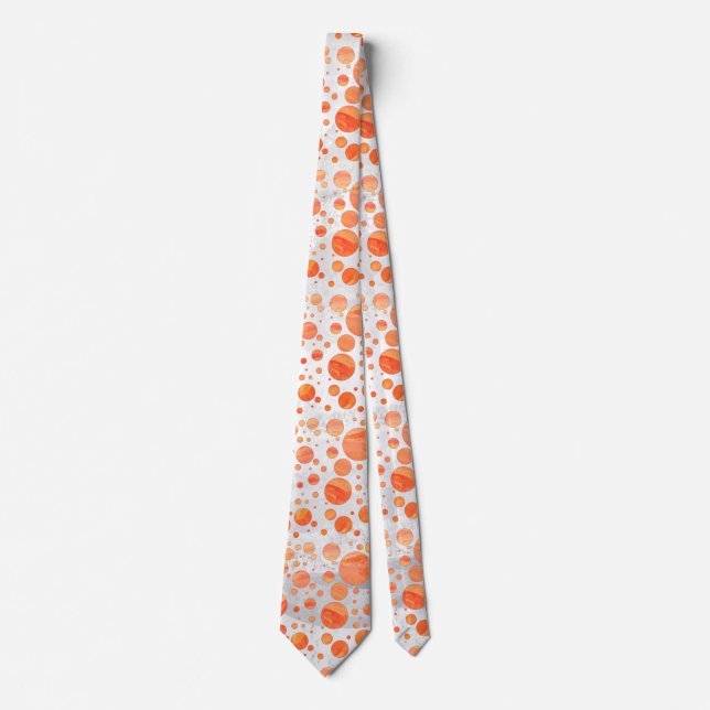 Fire Lake Orange Polka Dot Pattern Tie (Front)