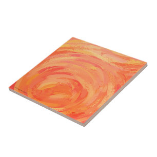 Fire Lake Orange Swirl Ceramic Tile