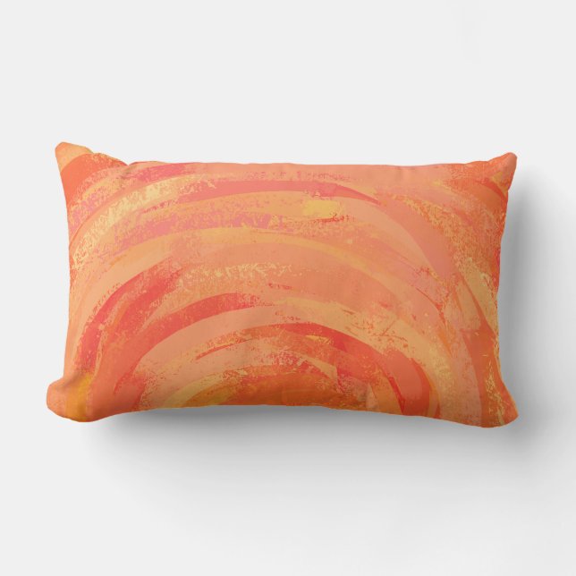 Fire Lake Orange Swirl Lumbar Cushion (Front)