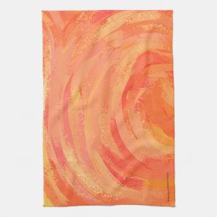 Fire Lake Orange Swirl Tea Towel