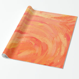 Fire Lake Orange Swirl Wrapping Paper