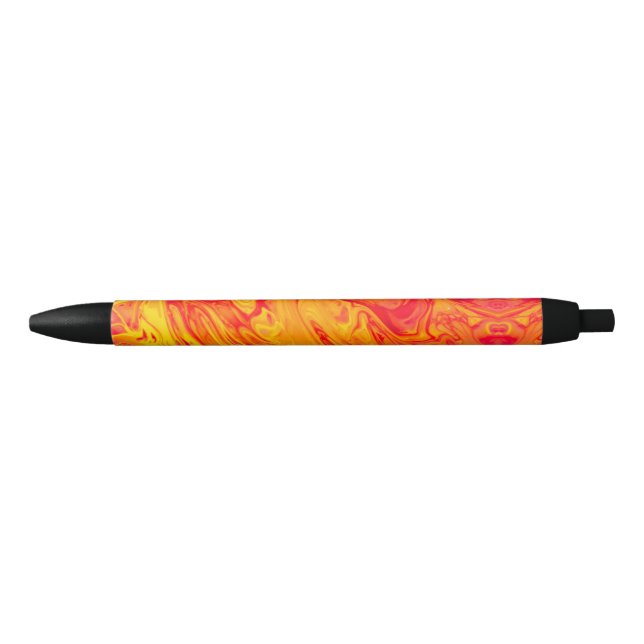 Fire Lava Volcano Marble Black Ink Pen (Front)