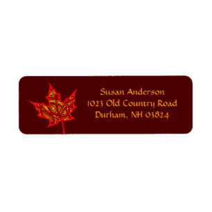 Fire Leaf Return Address Label