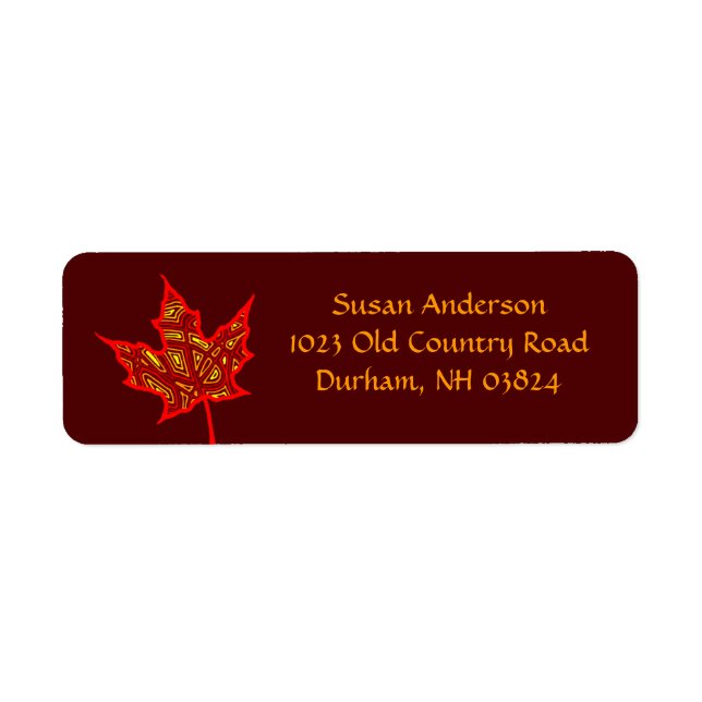 Fire Leaf Return Address Label (Front)
