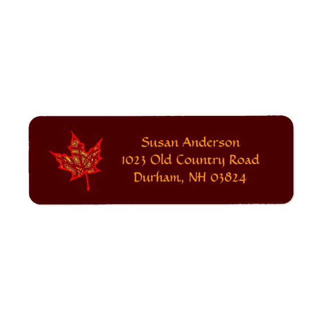 Fire Leaf Return Address Label (Front)