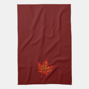 Fire Leaf Tea Towel