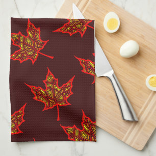 Fire Leaf Tea Towel