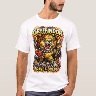 Fire Lion Crest – Brave & Bold Fantasy Mascot T-Shirt