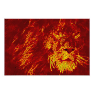 Fire Lion Photo Print